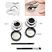 Vodisa Waterproof 2 in 1 Gel Eyeliner Set-Beauty Cosmetics Make Up Long-lasting Shadow Wear Gel Cream Eye Liners Brown and Black with Makeup Eyeliner Brush Kit + Cat Shaping Eye Liner Stencils