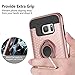 Vofolen Case for Galaxy S7 Edge Case Ring Holder Kickstand Rotational Clip Hybrid Shield Heavy Duty Armor Dual Layer Protective Hard Shell TPU Bumper Cover Case for Samsung Galaxy S7 Edge (Rose Gold)