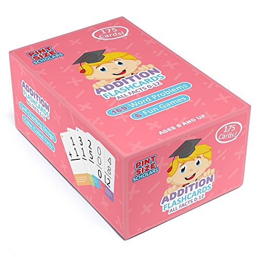 Self-Checking Addition Flashcards with Word Problems, All Facts 0-12 by Pint-Size Scholars