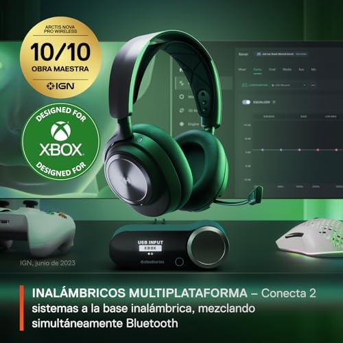 Arctis Nova Pro Wireless X - auriculares gaming multisistema Xbox - Controladores magnéticos de neodimio - Cancelación de ruido - Infinity Power System - Xbox, PC, PS5, PS4, Switch, móvil