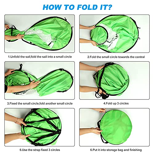 KKUYT Kayak Sail, 42''Tandem Kayak Canoe Paddles Board Downwind Wind