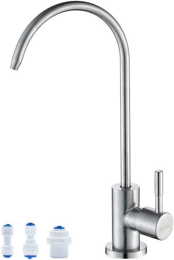 KAIYING RO Water Faucet, Lead-Free Pur Water Filter Faucet for most Reverse Osmosis Units, Kitchen Bar Sink Drinking Water Purifier Faucet, SUS304 Stainless Steel, Black - - 