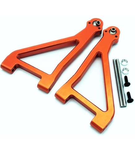 GPM Support Amortisseur Arrière Aluminium Pour Traxxas Unlimited Desert Racer 4X4 – Orange, Réglable, 1 Paire