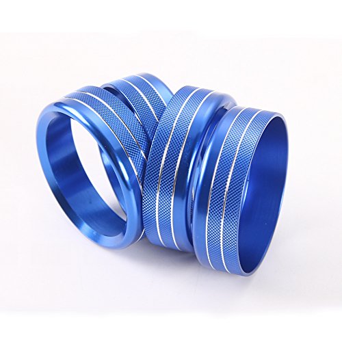 Aluminum Alloy Car Inner side Air Conditioner Switch Knob Ring Cover Trim For Ford F150 XLT 2016 2017 2018 (Blue) - Thumbnail 4