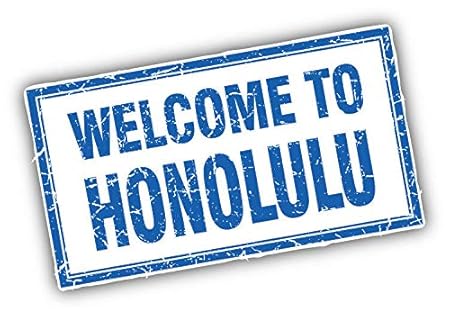 Tiukiu Calcomanía de Vinilo con Sello de Bienvenida a Honolulu ...
