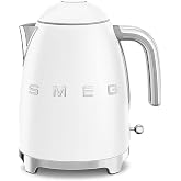 SMEG KLF03 7 Cup Electric Water Kettle, Retro-Style Matte, White (Renewed)