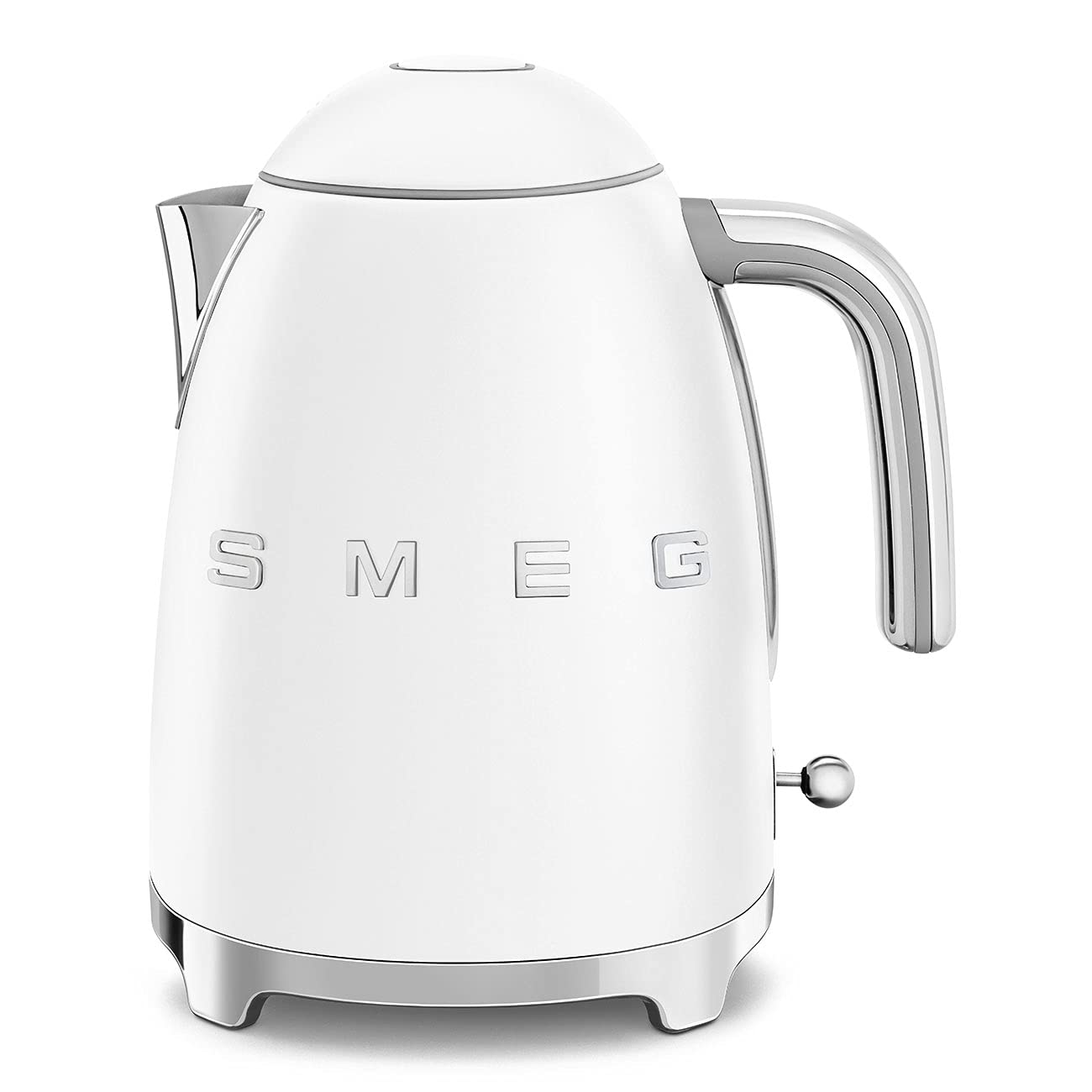 SMEG KLF03 Hervidor de Agua Eléctrico de 7 Tazas, Estilo Retro, Tapa de Apertura Suave, Apagado Automático, Base Giratoria de 360° - Blanco