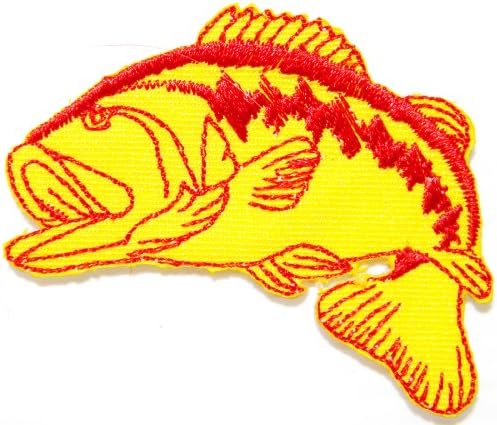 Bass Fishing Fish Lure Hook Logo Jacket T shirt Patch Sew Iron on Embroidered Badge Sign Costum