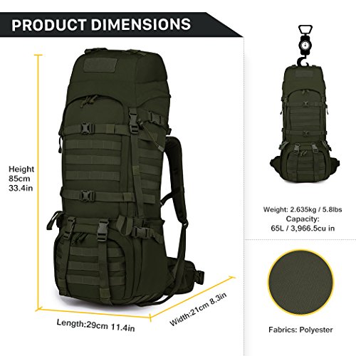 Mardingtop 65+10L/65L Internal Frame Backpack Tactical Military Molle