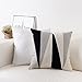 Modern Homes Black and White Throw Pillow Covers 16x16 inches ; 100% Cotton Cushion Cases for Couch, Bed; Black and White Cushion Covers 16x16 (Set of 5)