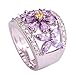 Narica Womens Charming Pear Cut Amethyst & Citrine Flower Shaped Cluster Cocktail Ring