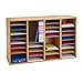 Safco Literature Organizer, 36 Compartments, Office and Classroom Mailbox with Adjustable Shelves, Wood Paper and Mail Sorter, Medium Oak