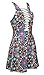 Women Sexy V Neck Cross Bandage Floral A-line Dress Party Beach Boho Skirt (S)