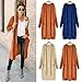Hemlock Long Cardigan Coat Women, Pockets Sweater Ladies Knitting Cotton Cardigan Jacket Outerwear (XL, Orange)