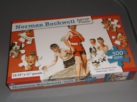Normal Rockwell Jigsaw Puzzle - Cousin Reginald Goes Swimming - 500 Pieces 18.25 inches x 11 inches
