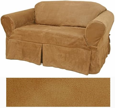 Amazon Com Suede Camel Furniture Slipcover Sofa 612 Home Kitchen