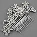 HuntGold 1X Women Wedding Bridal Rhinestone Flower Hair Comb Claw Hairpin Hair Ornaments Accessory(silver)