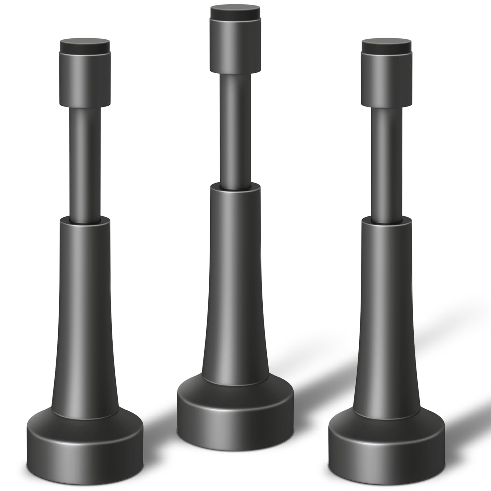 Photo 1 of 3PCS Spring Door Stoppers for Wall - 4.33 Inch Door Stop for Bottom of Door, Aluminum Doorstops with Silicone Tip, Screw & Adhesive Installation, Gray