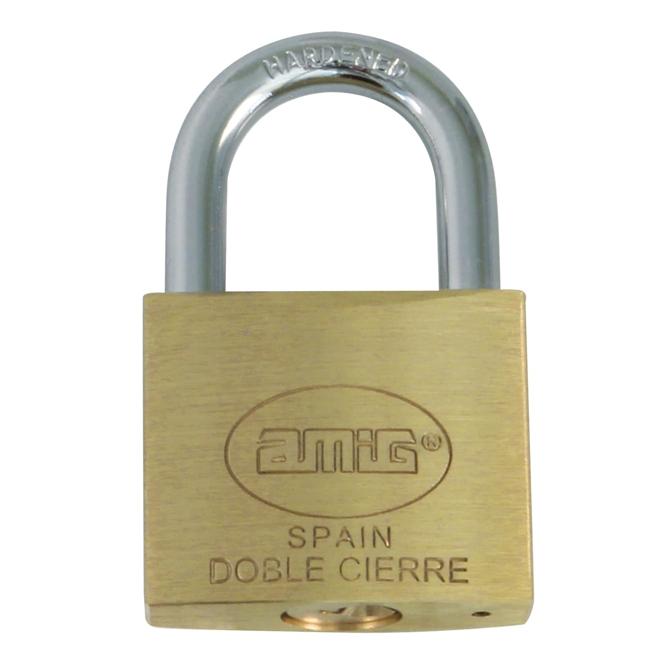 Amig - Brass Padlock | Long Bow with Equal Keys | Durable and Robust Design | Suitable for Safes & Door Entry Systems | Mortice Lock Compatible, Multicoloured, Brass
