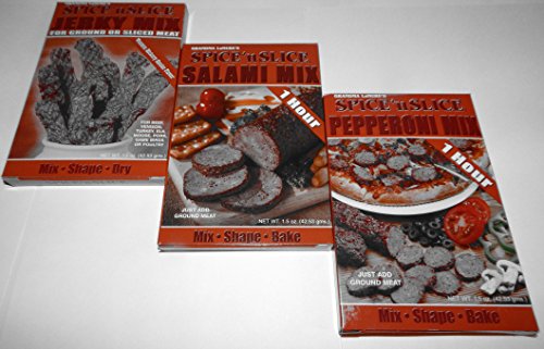 Spice N Slice Variety Pak. (3) Salami, Pepperoni and Jerky