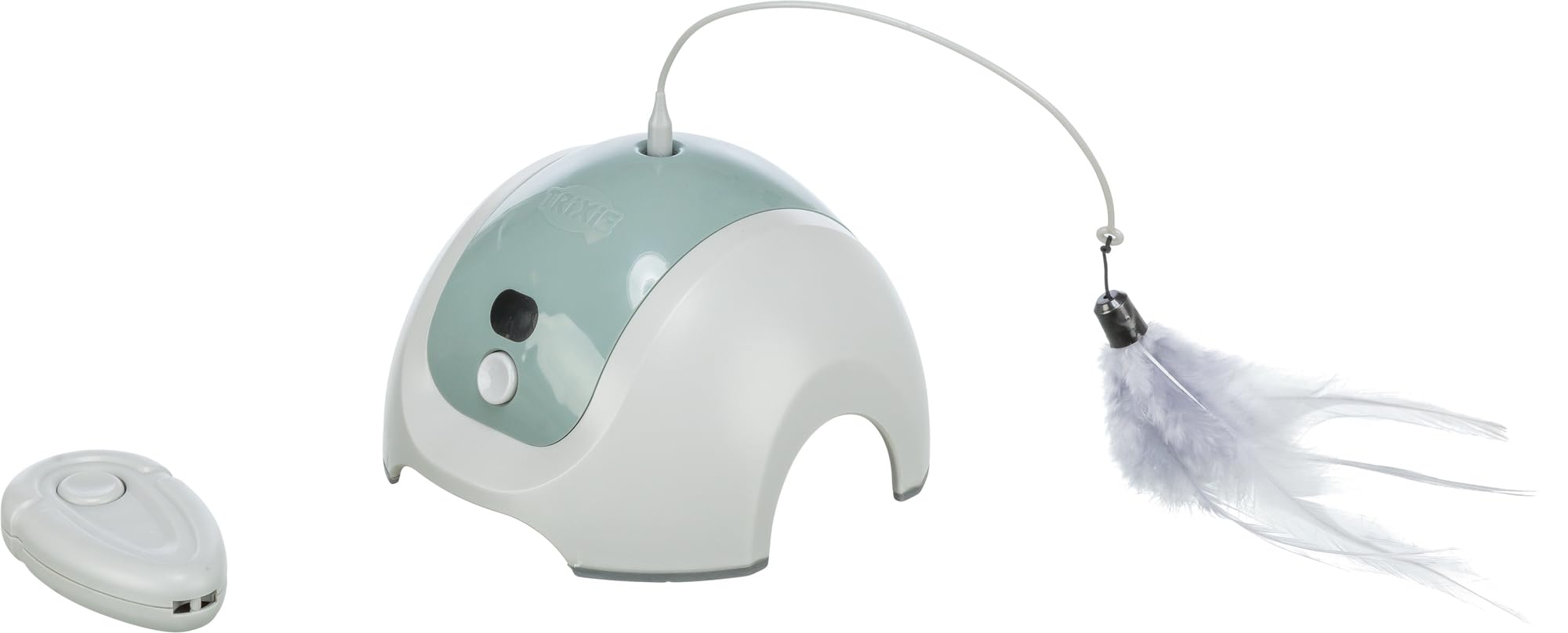 TRIXIE Catch Me Cat Toy with Remote Control – Motor spins the toy and encourages cats to play – Includes replacement fishing rod – Battery operated – Plastic – ø 15 × 21 cm – 4567