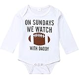 Funny Newborn Infant Baby Boy Girl On Sundays We Watch Football with Daddy Bodysuit Romper