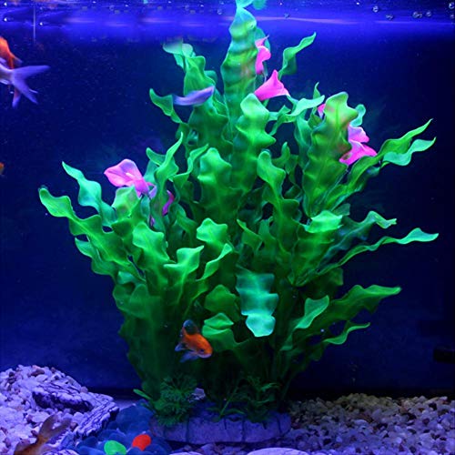 Tacobear Artificial Aquarium Plants Decor Plastic Fish Tank Plants Decorations Ornament Large Aquatic Plant for Aquarium 16 inch Aquatic Plants