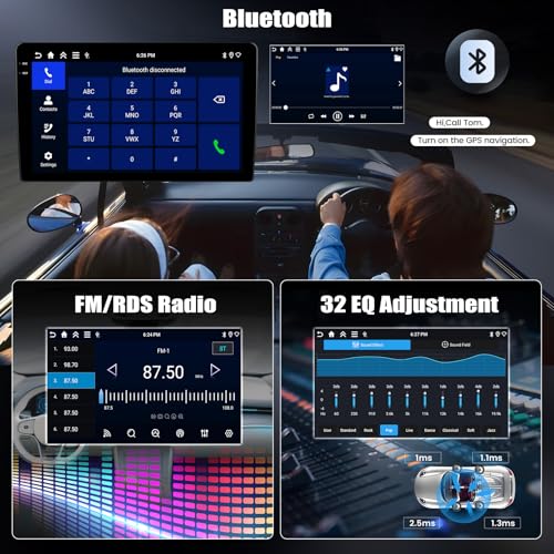 4+128G Android 15CAMECHO Car Radio for Renault Trafic 2 Opel Vivaro A Nissan Primate 2010-2014, 10 Inch GPS Radio with Bluetooth WiFi Wireless Carplay Android Auto FM RDS + Backup Camera