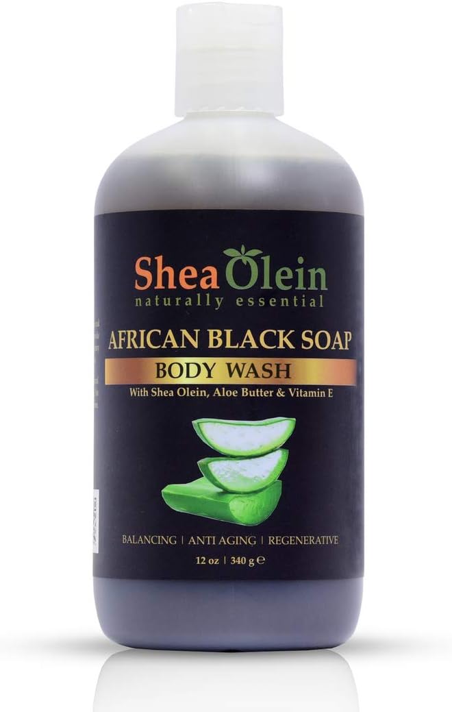 AFRICAN BLACK SOAP | NATURAL BODY WASH | WITH SHEA OLEIN, ALOE BUTTER & VITAMIN E