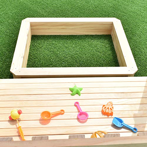 image for Costzon Kids Retractable Playhouse w/ Sandbox Canopy, Non-Woven Fabric