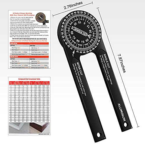 Gohelper Miter Saw Protractor Angle Finder Tool Guide case, 7 inch