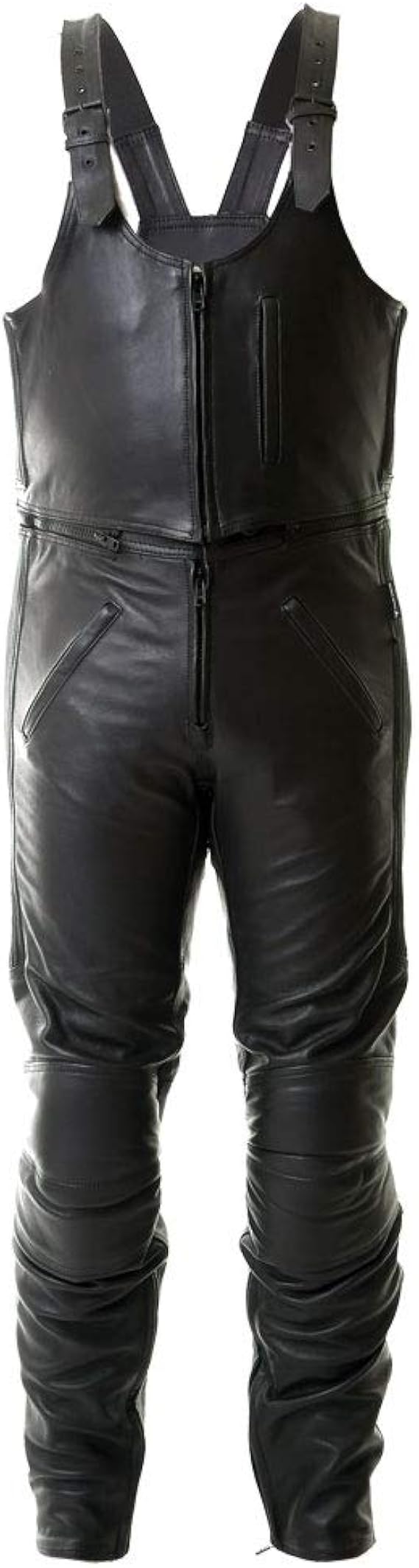 Frank Thomas Leather Bib and Brace Motorcycle Jeans Black J&S Amazon