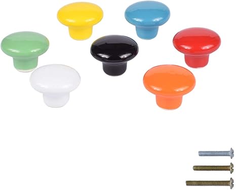 Amazon Co Jp カラフルなセラミックキャビネットノブ かわいいキッチン引き出し食器棚ドレッサー ワードローブ ドアノブ プルハンドル ノブ 3種類のネジ付き 7個セット Diy Tools Garden