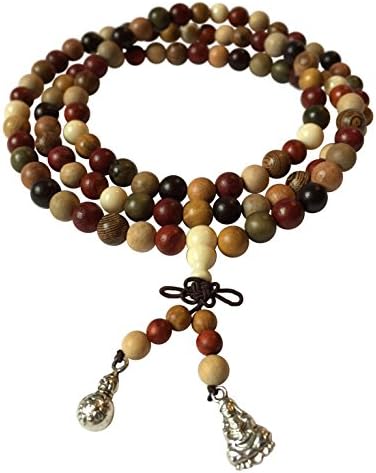 WonderkulMala Beads, Sandalwood, Bracelet or Necklace, Fashion Accessory or Mediation Tool with Silk Pouch