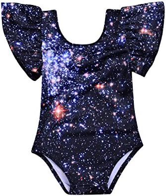 Baby Summer Blue Alice In Wonderland Print Romper Swimsuit (6-12M(Tag80), Blue)