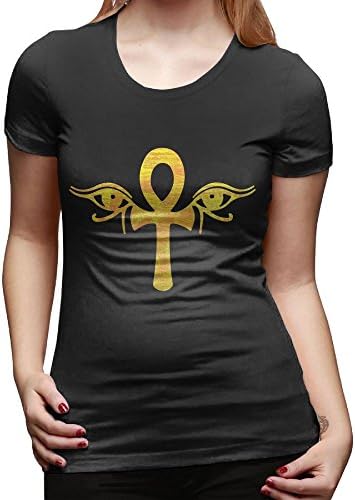 Ankh Eyes Of Horus Egyptian Women's Basic Short Sleeve Tops Crew Neck T Shirt L