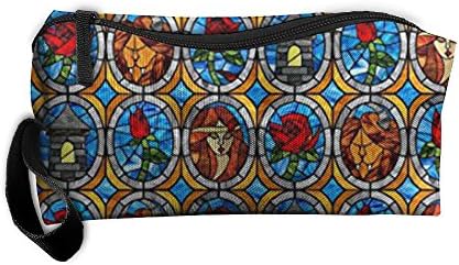 Portable Beauty And Beast Fairytale Glass Travel&amp;home Portable Make-up Receive Bag Storage Bag Buggy Bag Printed Cosmetic Bags Toiletry Bag