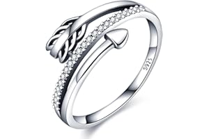 KUNSIR 925 Sterling Silver Rings Classic Cubic Zirconia Eternity Promise Statement Anniversary Wedding Bands Engagement Rings for Women Infinity Forever Love Ring Size 7-9