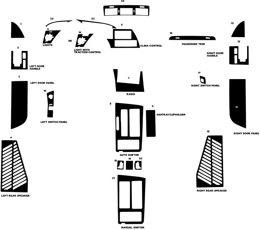 Rvinyl Rdash Dash Kit Decal Trim for Chevrolet Corvette 1990-1993 - Sticker Bomb (Harajuku)