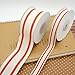 CT CRAFT LLC Ivory Cotton Red Stripes Ribbon 1.5