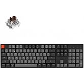 Keychron K10 Full Size 104 Keys Bluetooth Wireless Mechanical Gaming Keyboard for Mac Windows with Keychron Super Brown Switch, Multitasking/White LED Backlight/USB C Wired Computer Keyboard