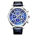 Men's Watches Blue Leather Chronograph Waterproof Watch Date Shows The Analog Star Sport Quartz Watch