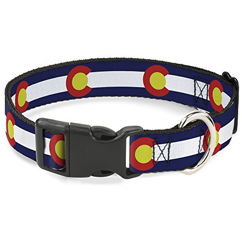 Buckle-Down Cat Collar Breakaway Colorado Flags2 Repeat 9 to 15 Inches 0.5 Inch…