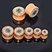 Longbeauty 4 Pair Vintage Handmade Organic Wood Double Flared Saddle Tunnel Ear Plugs Expander Gauges 8MM