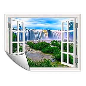 Wall Paper Small Wall Mural Beautiful Scenery Out of The Window Wall Art Removable Wall Decoration for Bedroom Living Room - 24x32 inches