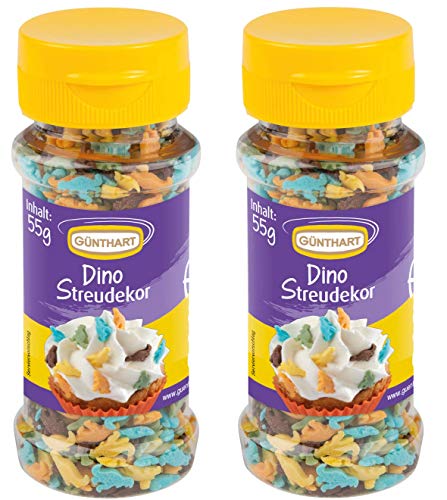 Günthart Streudekor Dinosaurier | aus Zucker | essbar | Steinzeit | Dino Party