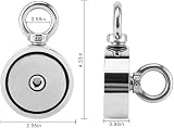 THCMAG Double Sided Magnet Fishing Kit 1000lbs Neodymium Hooks Gloves 100FT Rope view 2