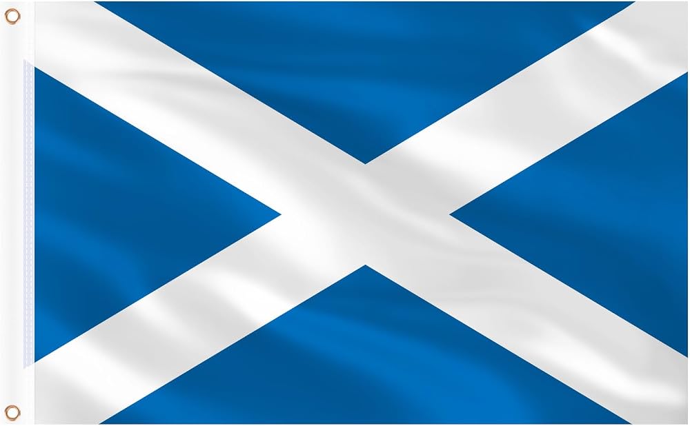 AhfuLife Scottish Flag 5ft x 3ft Double-Sided with Brass Grommets