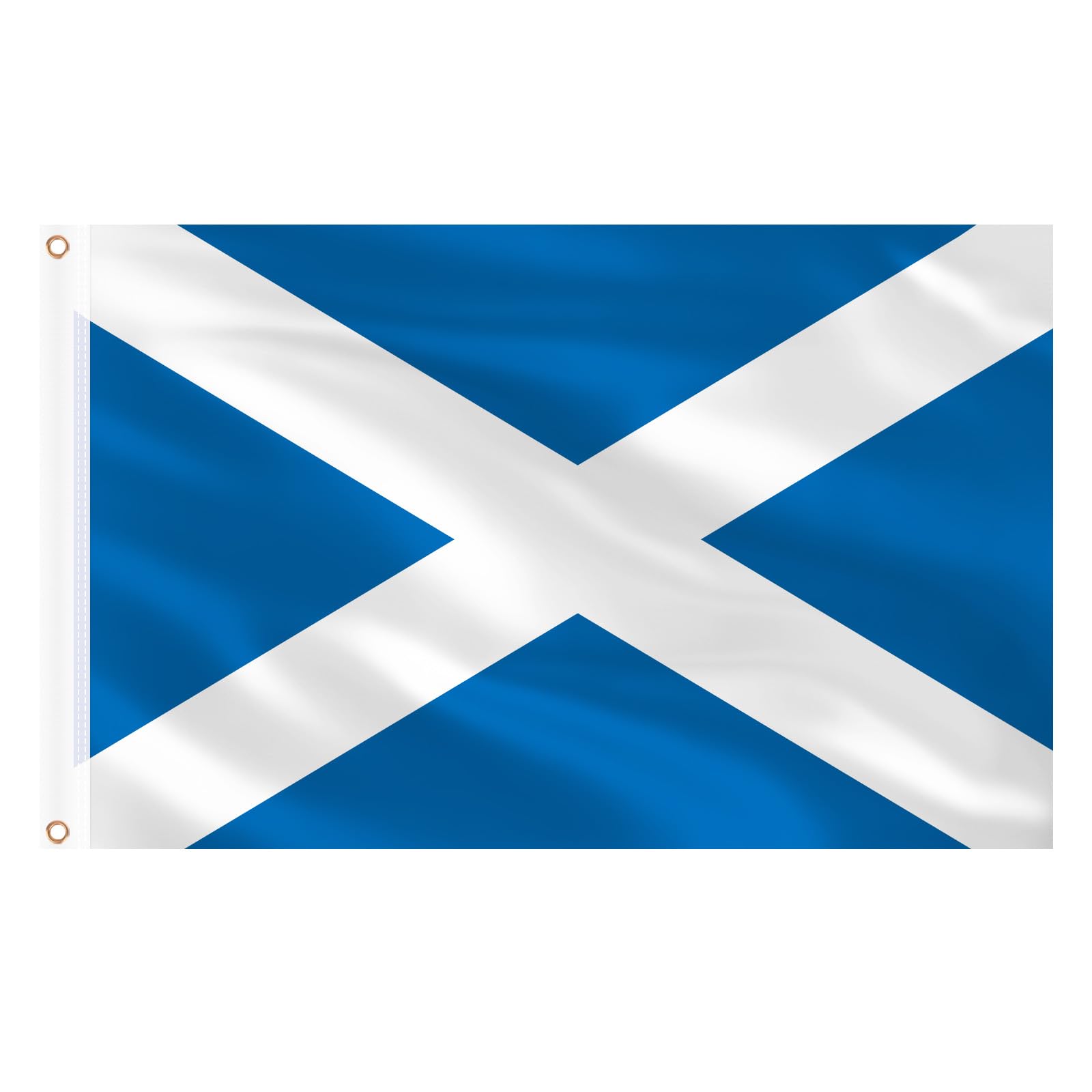 AhfuLife 1Pcs Scottish Flags 5ft x 3ft for Burns Night Decorations, Large Scotland Flags - Double Side with Brass Eyelets for St. Andrew's Day Euro Football Party World Cup Party Decorations — image 1