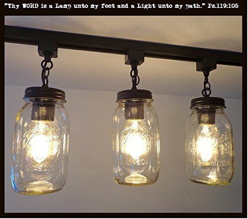 Mason Jar TRACK LIGHTING Trio NEW Quarts